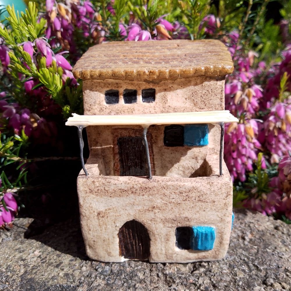 Miniature Ceramic House with Veranda
