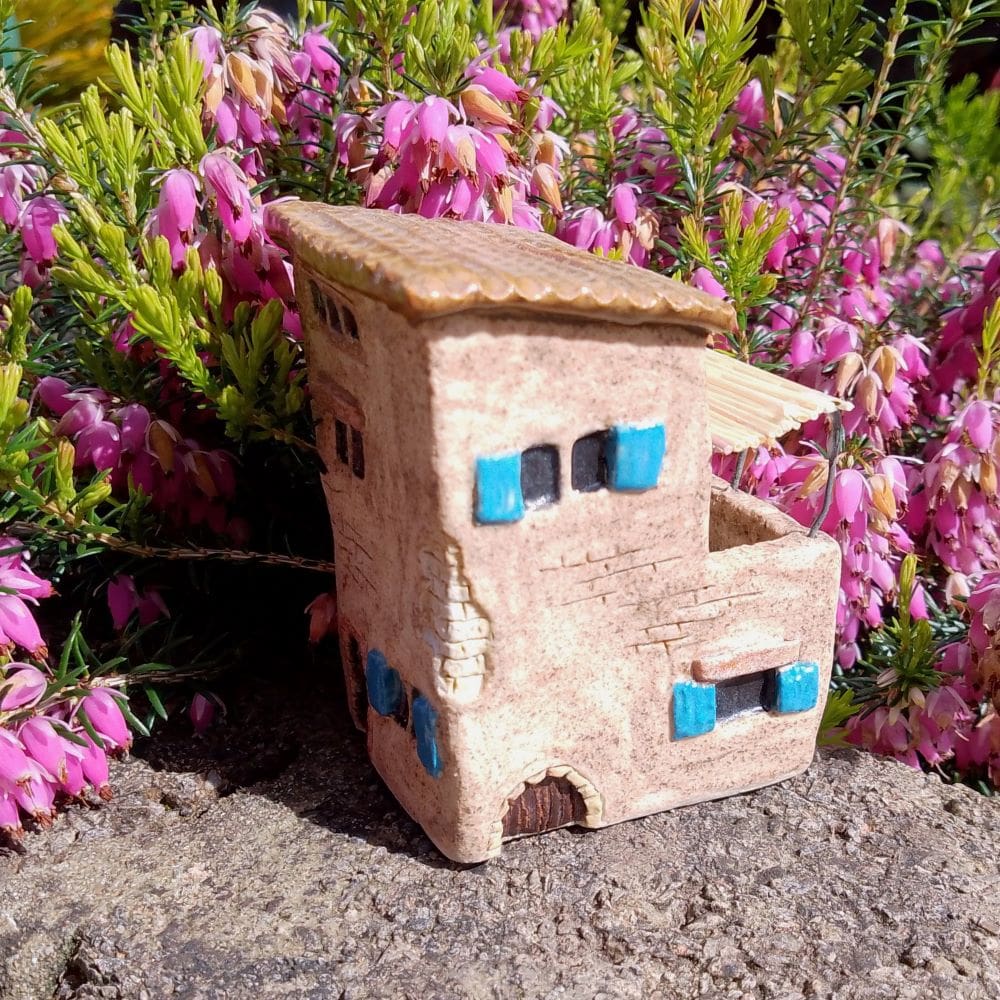 Miniature Ceramic House with Veranda