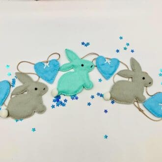 Mint and grey Bunny Bunting