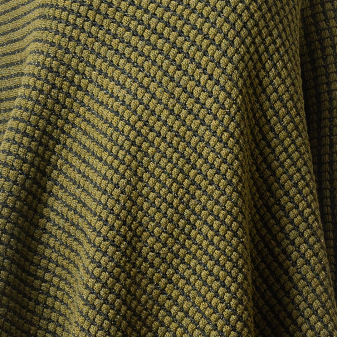 Two Tone Green Ladies Merino and Silk Poncho Fabric View