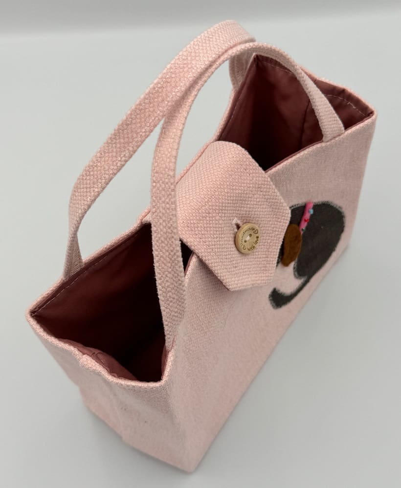 Pink Applique Dog Gift Bag