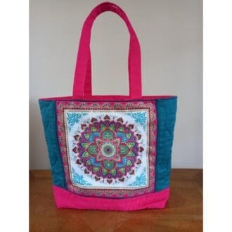 Pink and Green Quilted Tote