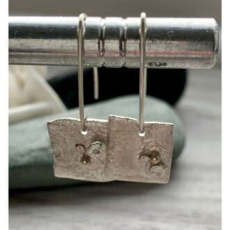 silver reticulated texture earrings
