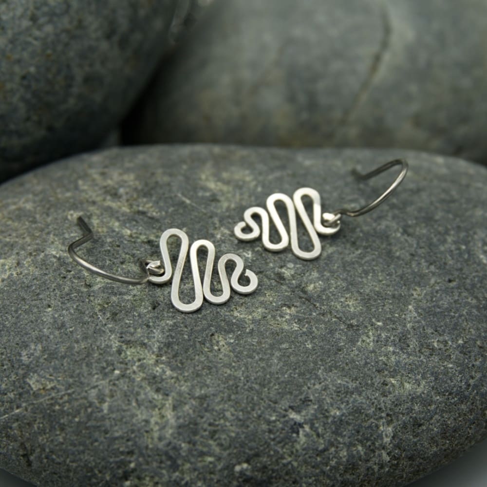 Small sterling silver squiggle earrings