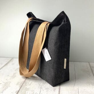 Black Denim Tote Bag
