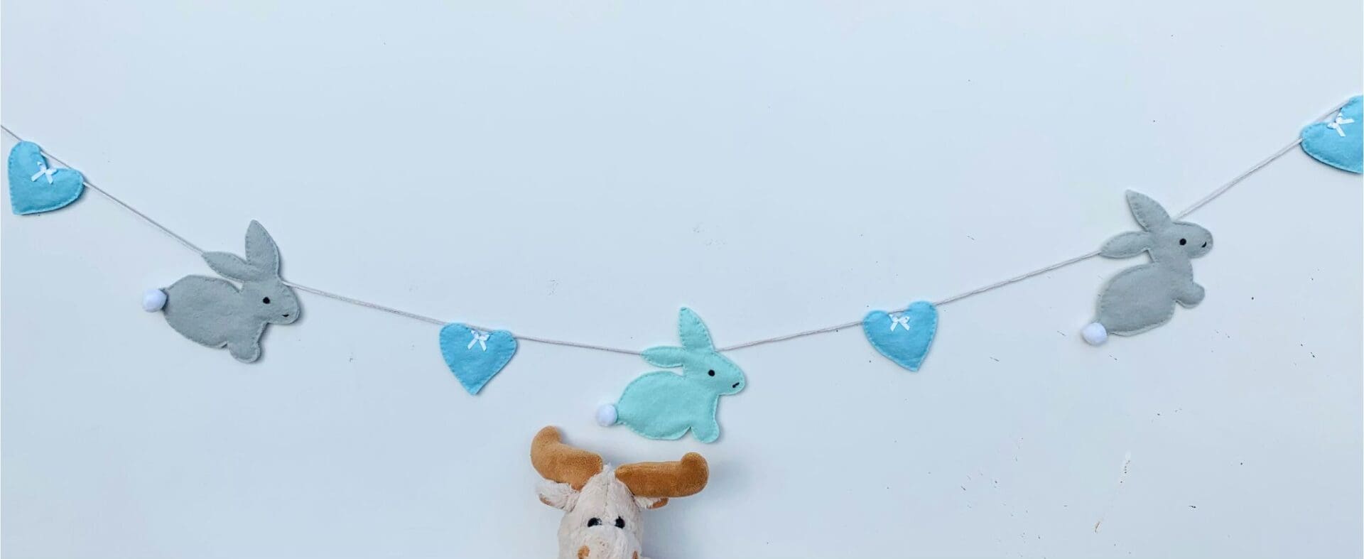 Mint and Grey Bunny Bunting