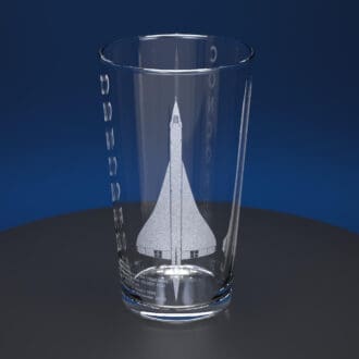 Concorde engraved pint glass