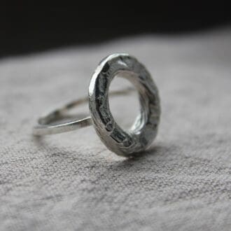cuttlefish cast hoop ring made in Sterling silver