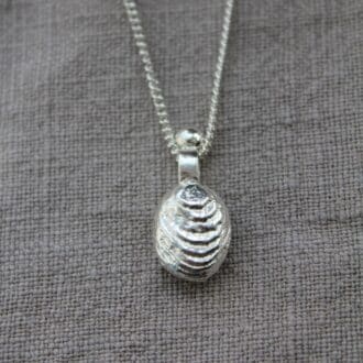 cuttlefish cast pebble pendant made in sterling silver