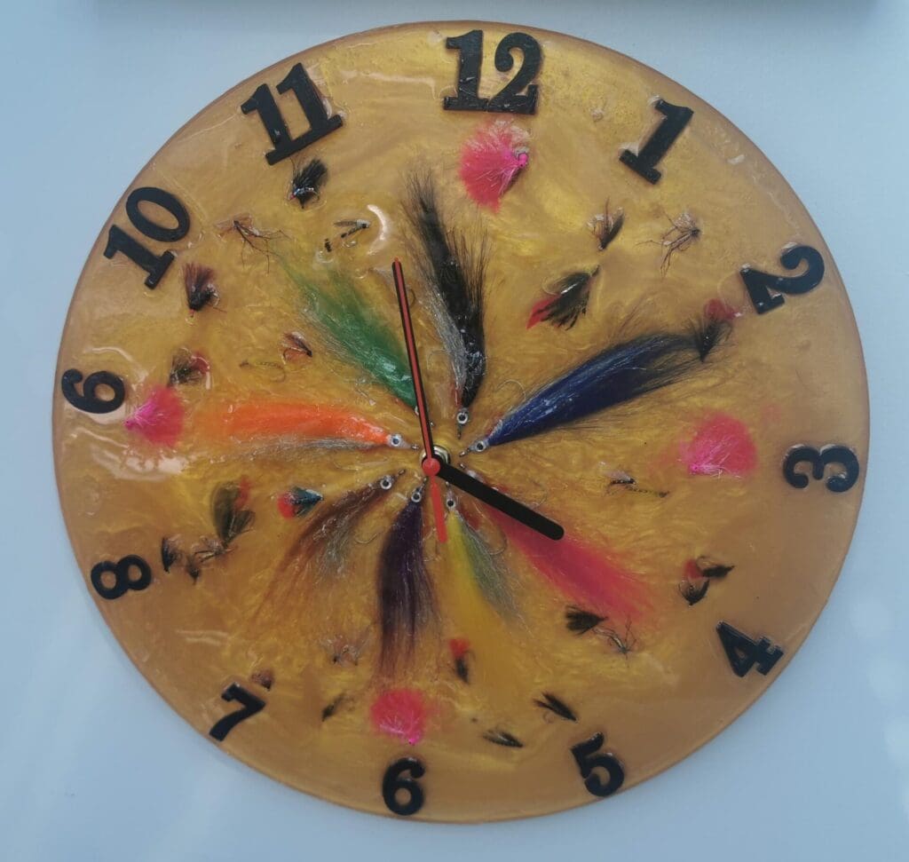 Large Wall Clock, Featuring Fishing Flies, Gift Idea. | The British ...