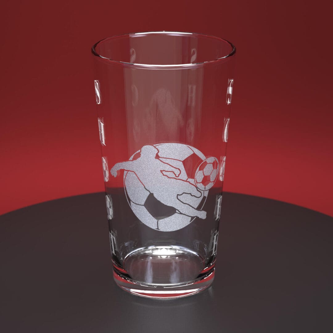 Football Engraved Glass