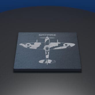 Spitfire engraved slate coaster