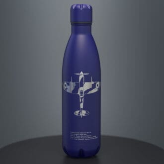 Spitfire engraved thermal drinks bottle