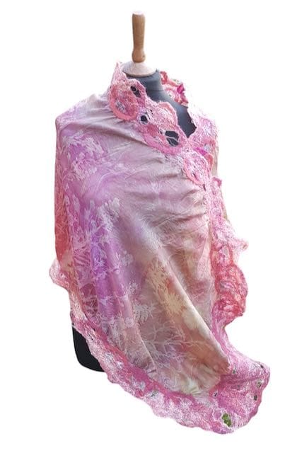 botanic garden pink silk wool scarf marian may textile art