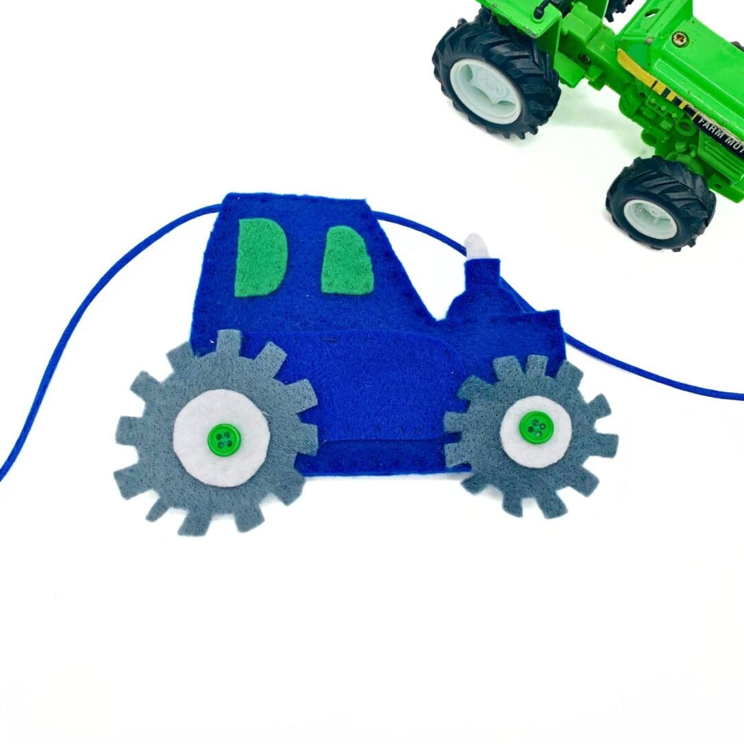 Blue tractor bunting