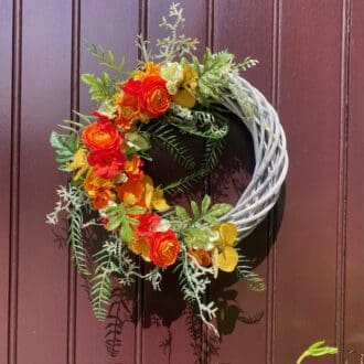 Bright-orange-summer-front-door-wreath