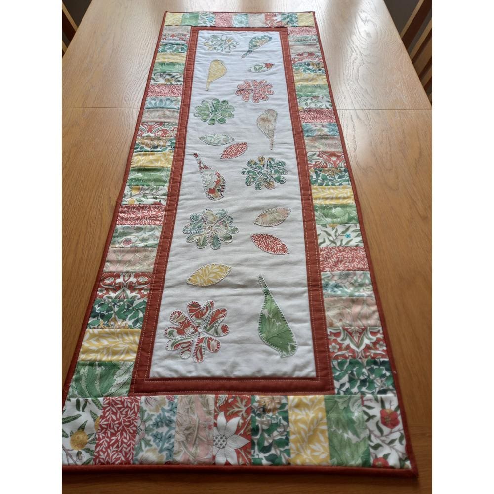 Flowers and Birds Appliqued Table Runner