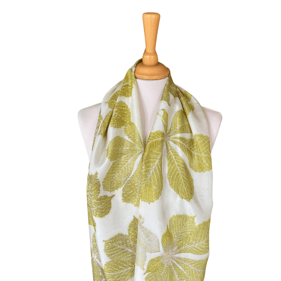 Fresh-greeen-leaves-eco-printed-on-silk-scarf