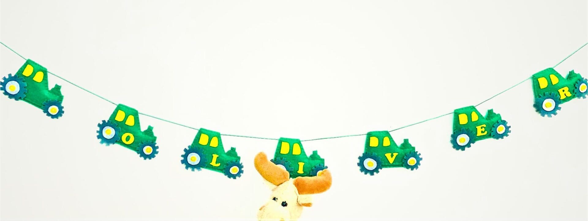 Green tractor bunting