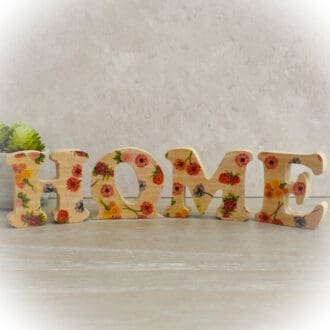 Floral Patterned Home Letters
