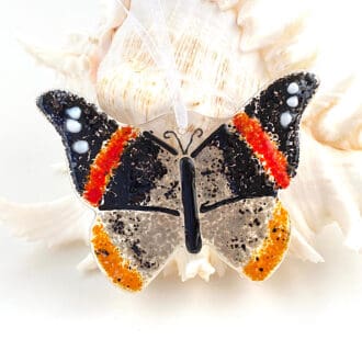 Fused glass red admiral butterfly suncatcher
