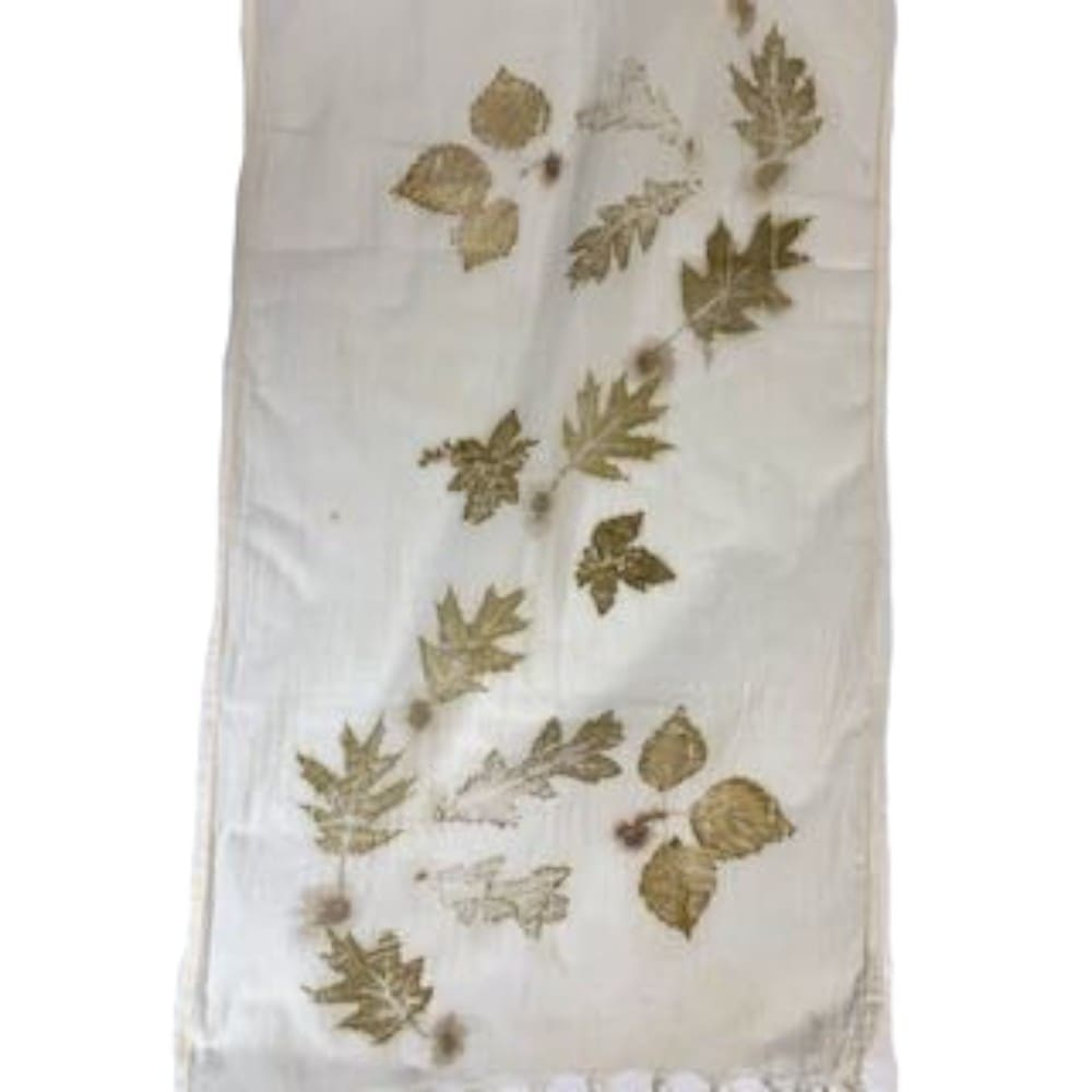 wandering oak organic cotton scarf marian may textile art