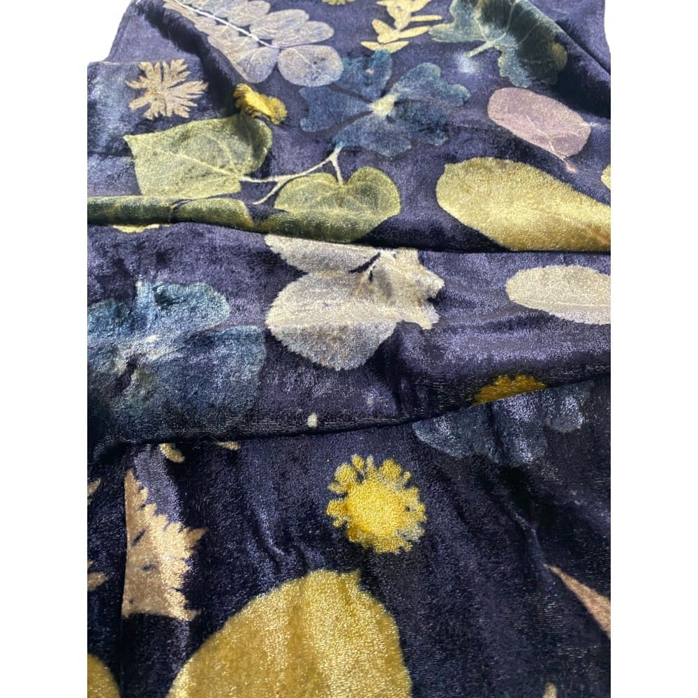 Midnight Garden Silk Velvet Scarf Shawl marian may textile art