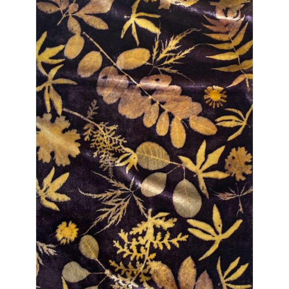 Moonlight Garden silk velvet scarf botanically printed marian may textile art