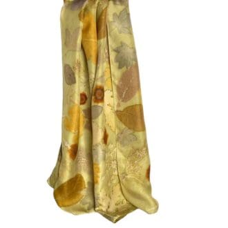 spring greens botanically printed silk twill scarf marian may textile art