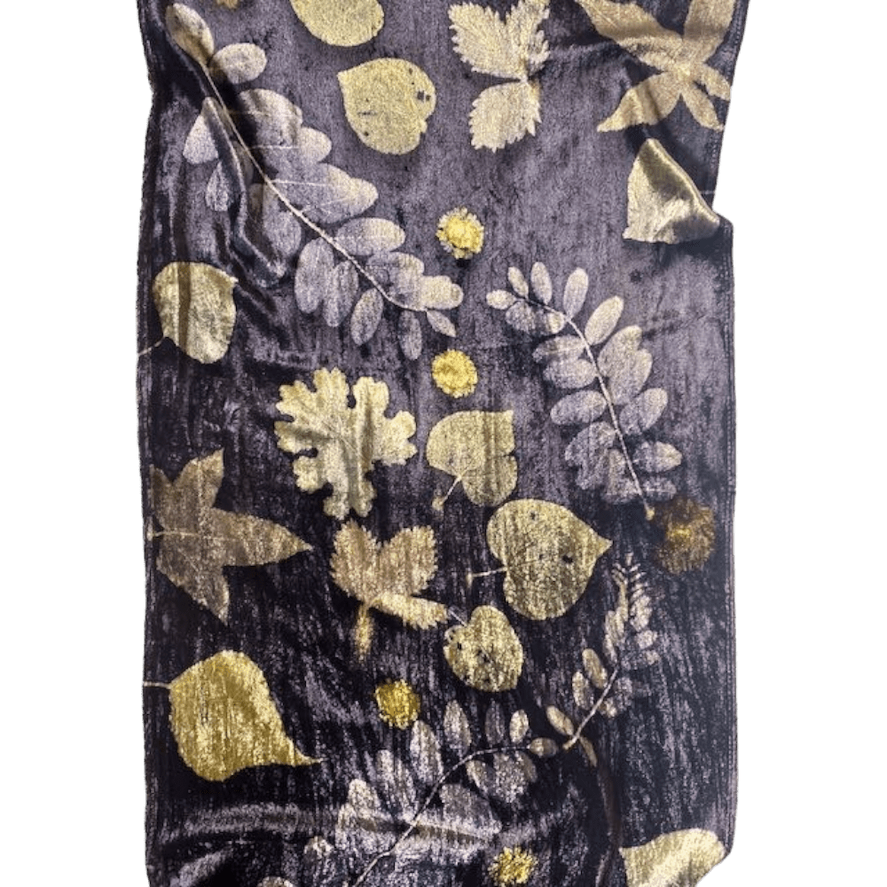 Midnight Velvet silk velvet scarf botanical prints marian may textile art