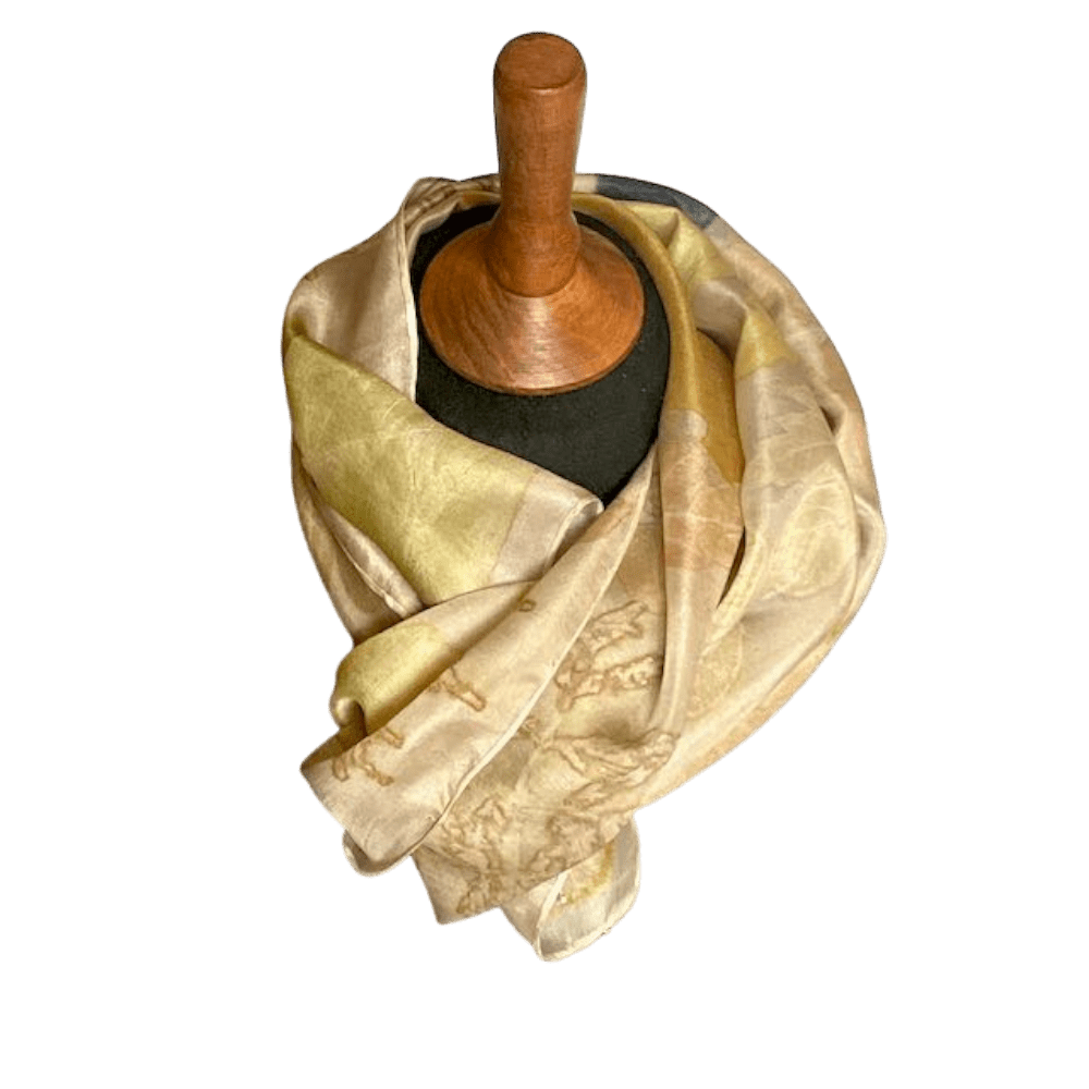 Lightweight Green Silk Scarf 23109 marian may textile art