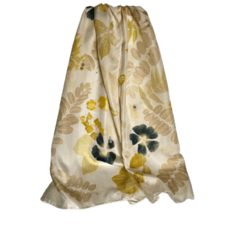 hollyhock flower silk twill scarf botanical prints 23202 marian may textile art