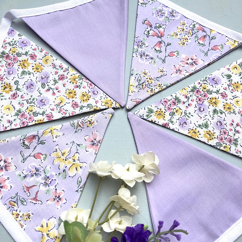 Lilac Floral Bunting close up