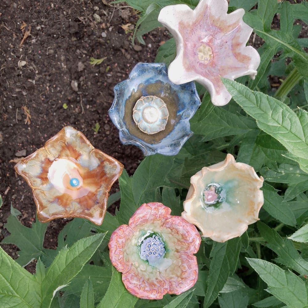 Mixed Colour Ceramic Flowers