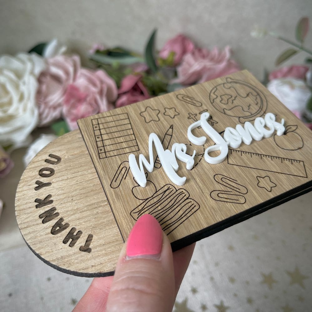 personalised giftcard holder for teacher