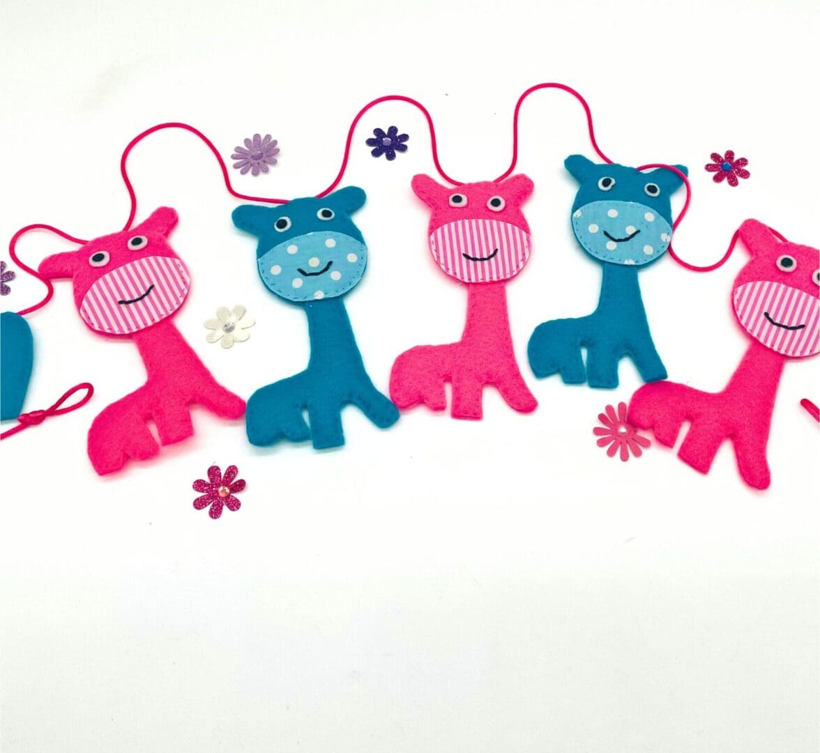 Pink and Blue giraffe bunting