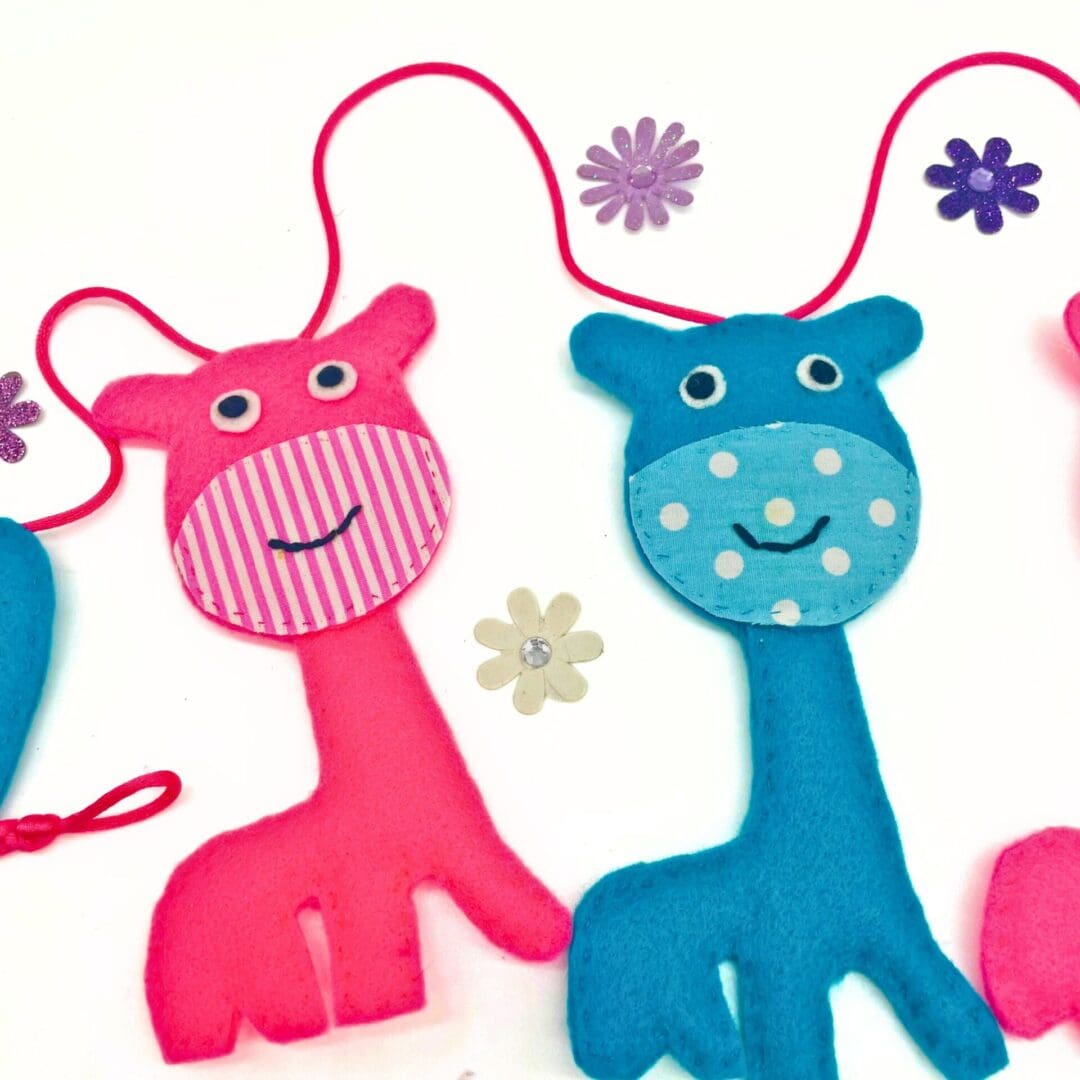 Pink and Blue Giraffe Bunting