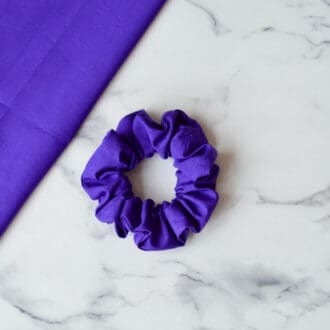 Plain purple cotton scrunchy