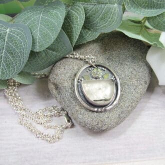 Reticulated Quartz and Silver Necklace
