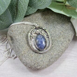 sodalite and silver necklace