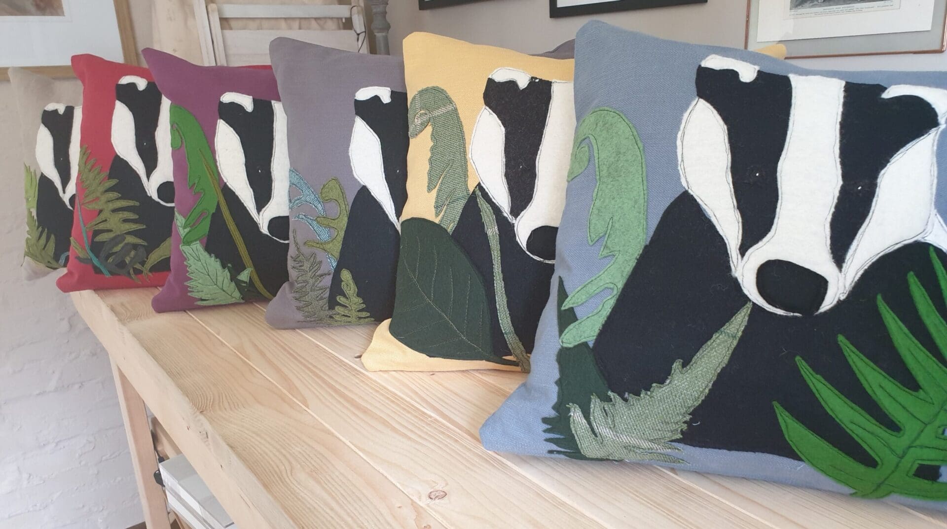 Multiple Badger cushions