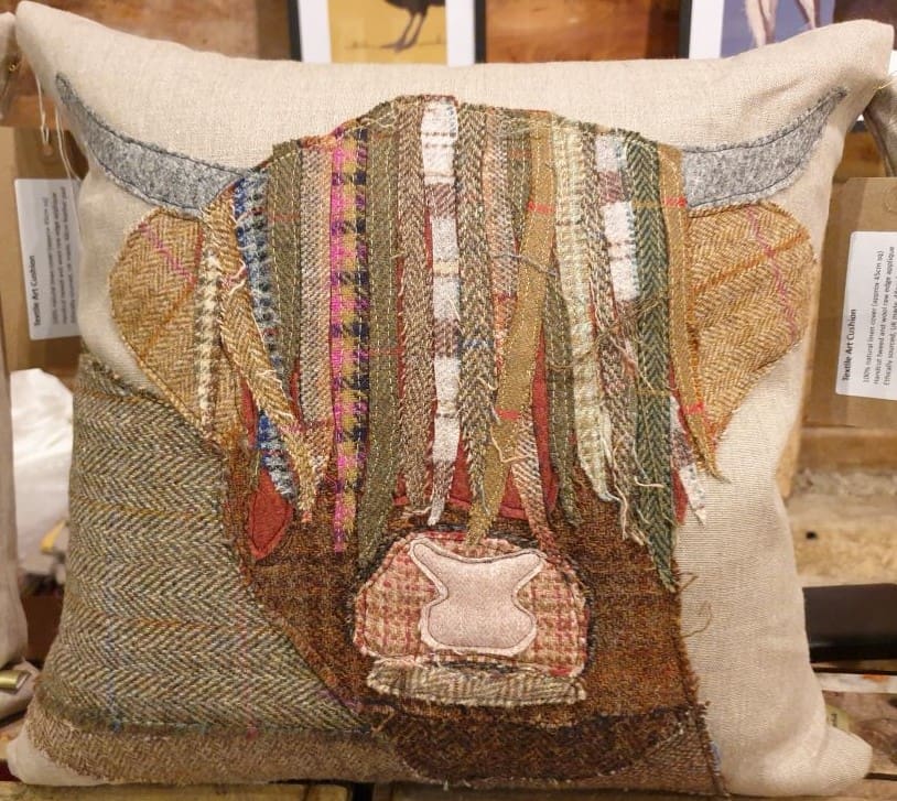 Appliqued Highland Cow Cushion