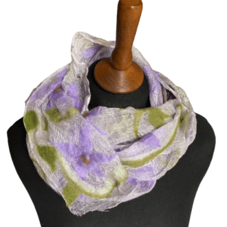 Clematis wool silk infinity scarf marian may textile art