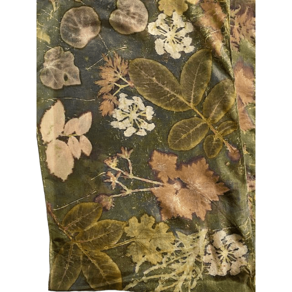 Forest Glade silk scarf botanically printed 23114 marian may textile art
