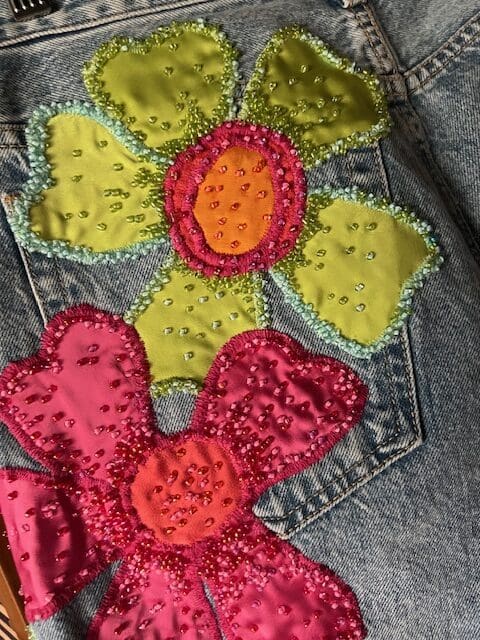 Handcrafted Floral Jeans