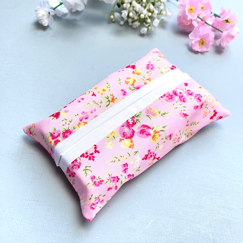 Pink Floral Pocket Tissue Holder