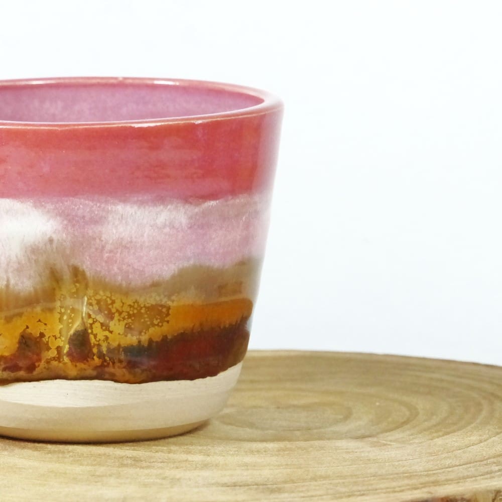 Pink Sunset Ceramic Handmade Tumbler for Espresso Coffee and Whiskey