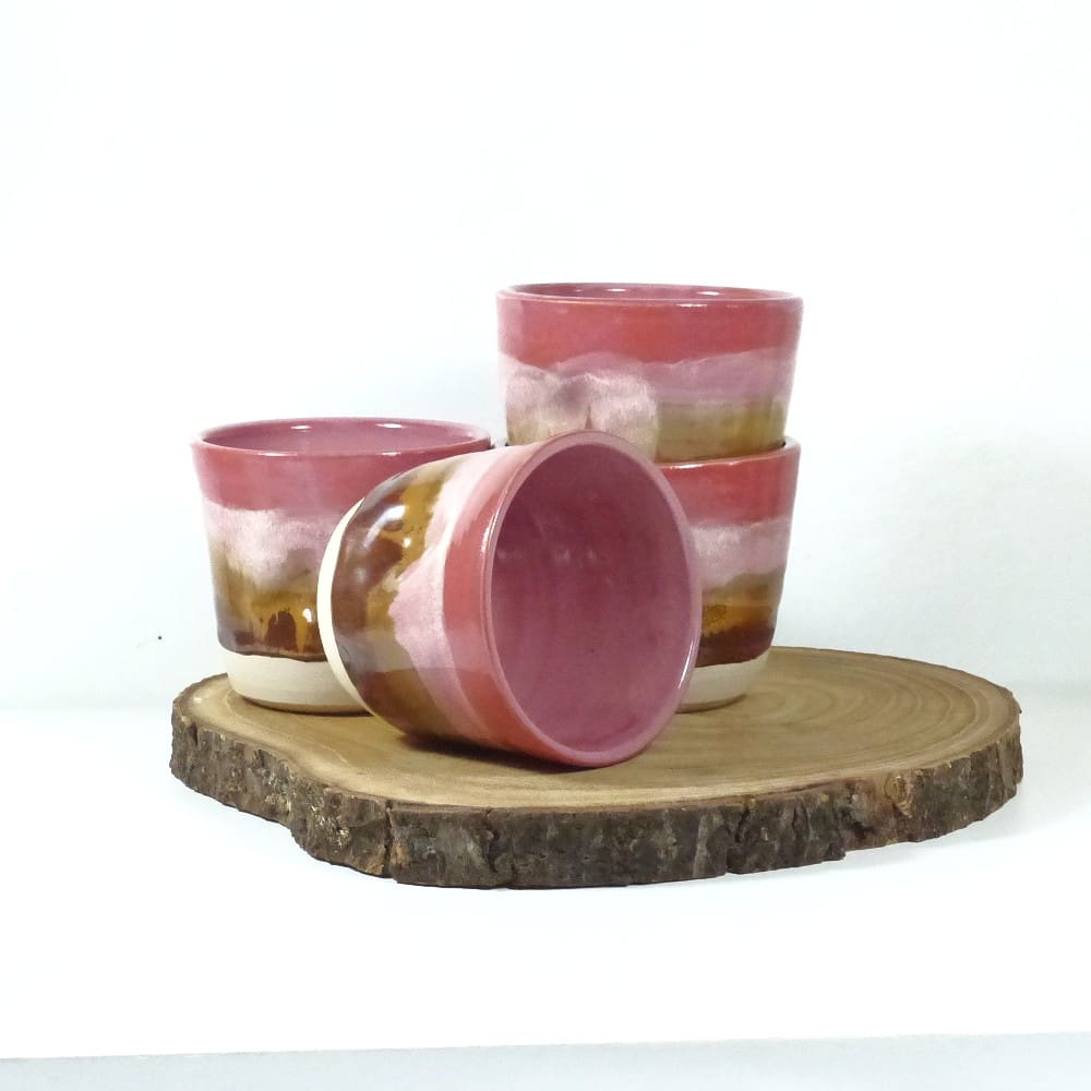 Pink Ceramic Whiskey Espresso Handmade Cups Tumblers