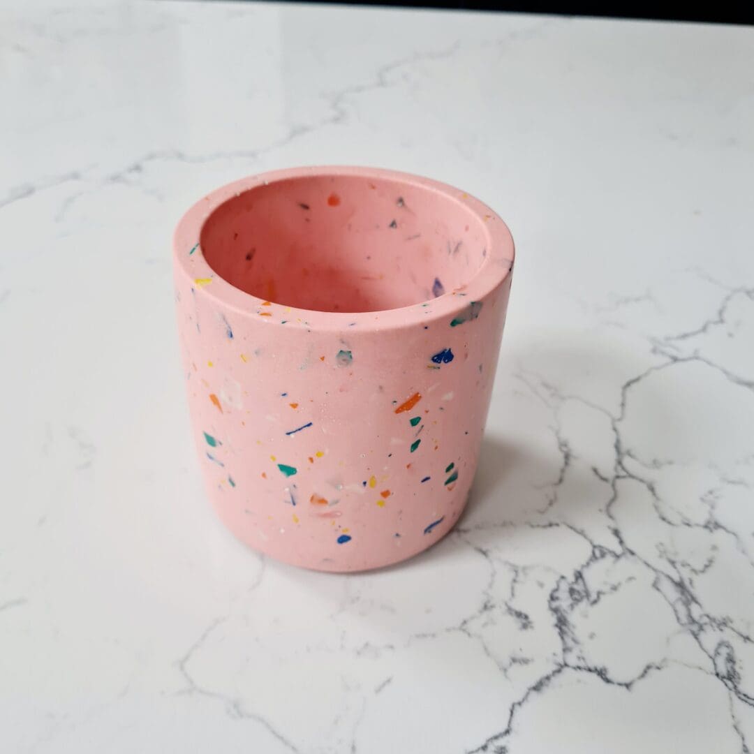 Pink terrazzo multi-use indoor pot