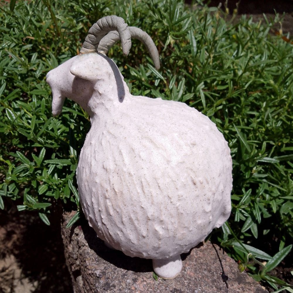 Roly Poly Ceramic Goat